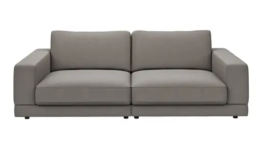 Megasofa Juni Lounge - B ca. 292 cm, Leder, Silbergrau