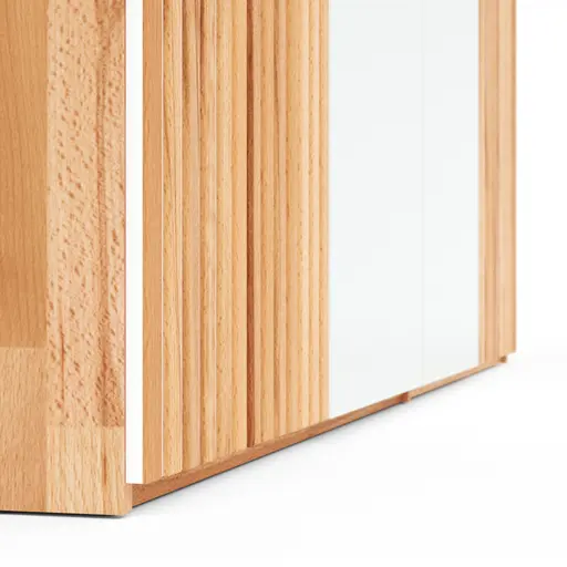 Drehtürenschrank Tigris - B. ca. 240 cm, Kernbuche massiv, geölt