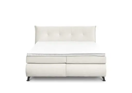Boxspringbett HAROA- Liegefläche ca. 180x200 cm, Stoff, Creme, Bonell/Bonell