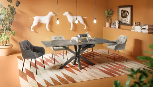 Esstisch ABBIGAIL - LB ca. 160x90 cm, Schwarz