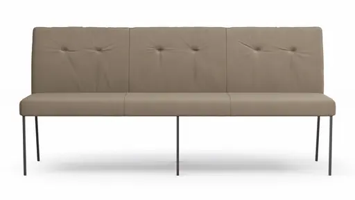 Bank Nashville - Breite ca. 200 cm, Leder, Taupe