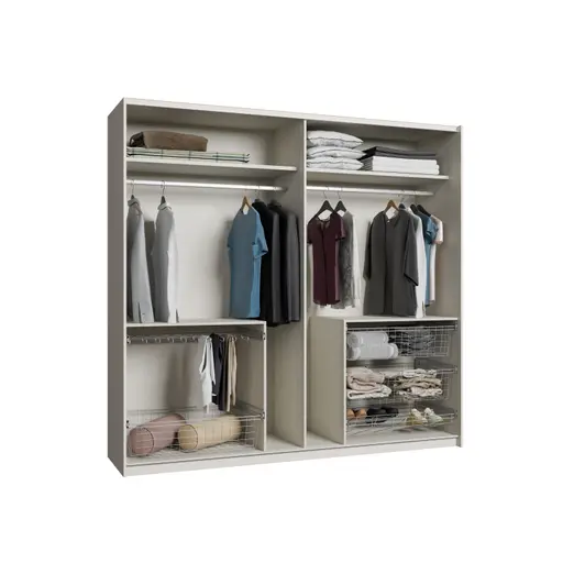 Schwebetürenschrank FRIESO- B. ca 220 cm, Sand, Spiegel