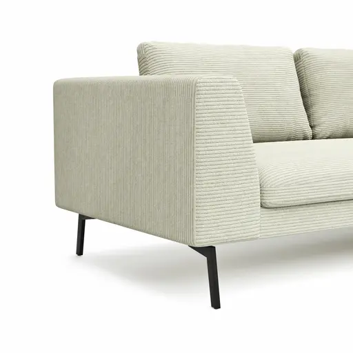 Ecksofa Helmi - 2,5-Sitzer, Ecke rechts, Cord, Creme