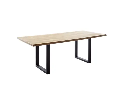 Esstisch - LB ca. 180x100 cm, Wildeiche massiv geölt, Baumkante