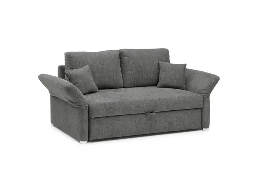 Sofa JORDEN - 2,5-Sitzer, inkl. Schlaffunktion, verstellbare Armlehnen, Stoff, Dunkelgrau