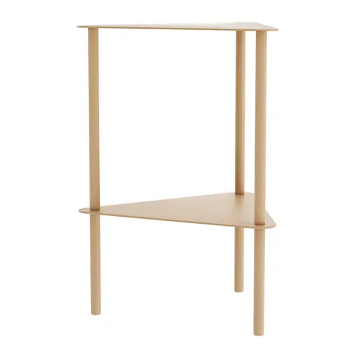 Beistelltisch Dagny - BHT ca. 40x55x40 cm, Dreieckig, Metall, Beige