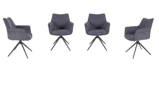 Armlehnstuhl MAIKE - drehbar, Stoff, Marine