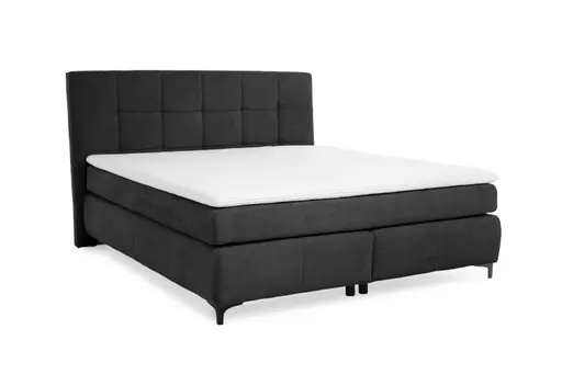 Boxspringbett- Ligefläche ca. 180x200 cm, Stoff, Schwarz