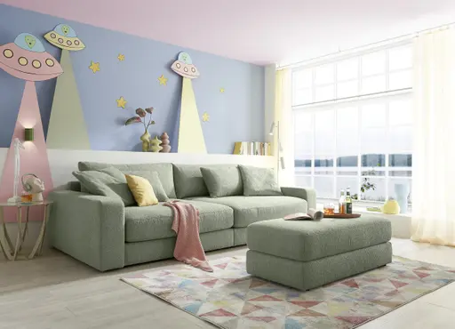 Big Sofa JOVIN - Stoff, Lindgrün