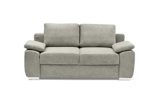 Schlafsofa EMIEL - 2-Sitzer inkl. Schlaffunktion und Bettkasten, Stoff, Taupe