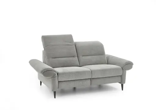 Sofa - 2-Sitzer, Kopfteil verstellbar, Stoff, Grau
