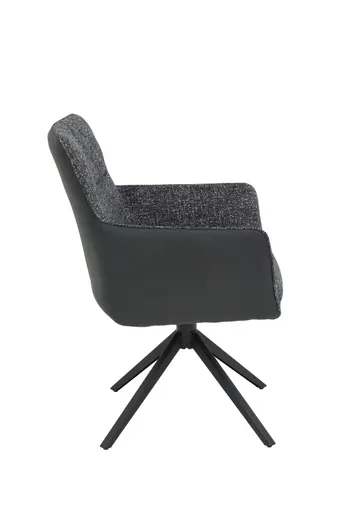 Armlehnstuhl - drehbar, Stoff, Anthrazit