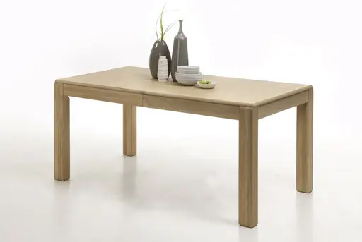 Esstisch - ausziehbar, LB ca. 160x90 cm, Eiche teilmassiv