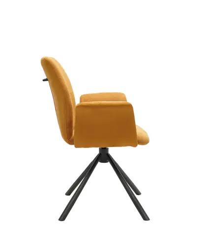 Armlehnstuhl MANOA - drehbar, Stoff, Senfgelb