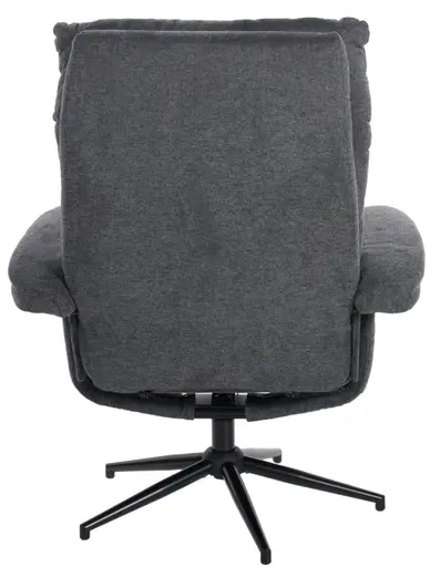 Relaxsessel mit Hocker - drehbar, Relaxfunktion, Webstoff, Anthrazit