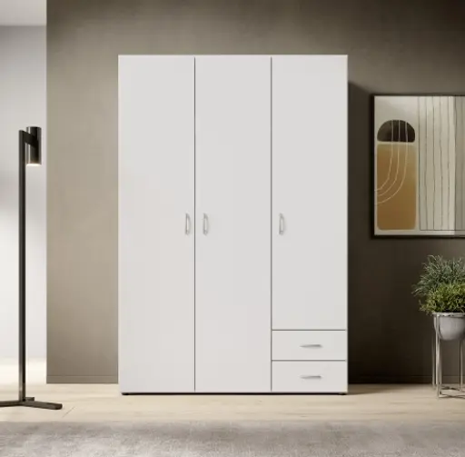 Drehtürenschrank- B ca. 120 cm, Weiß