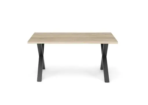 Esstisch - LB ca. 160x90 cm, Eiche sägerau, Schwarz