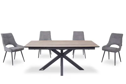 Esstisch MELANIA - ausziehbar, LB ca. 180x95 cm, Glaskeramik, Braun