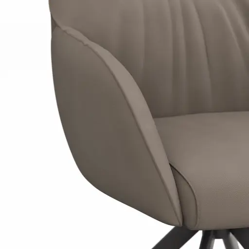 Armlehnstuhl Noli - drehbar, Leder, Cream