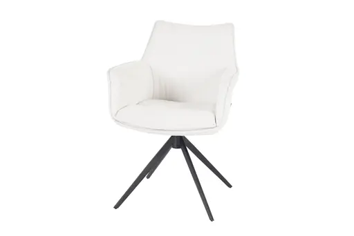 Armlehnstuhl MAIKE - drehbar, Stoff, Weiß