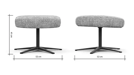 Hocker Noto Relax II - Stoff, Graubraun