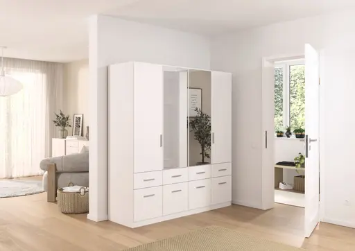 Drehtürenschrank REXY MATT- B ca. 181 cm, Weiß