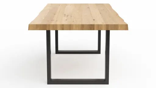 Esstisch Clifton - LB ca. 220x100 cm, Wildeiche massiv, Schwarz verfüllt