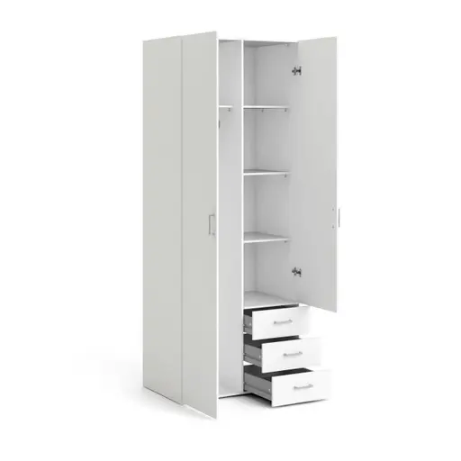 Drehtürenschrank- B ca. 78 cm, Weiß
