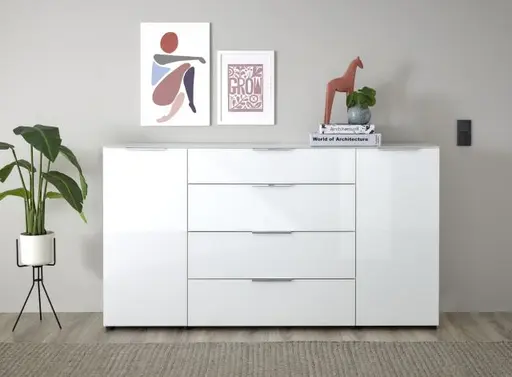 Kommode - B ca. 180 cm, Weiß