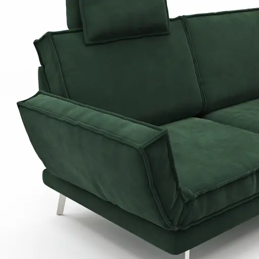 Sofa My - 2-Sitzer mit Rückenlehne/Armlehne verstellbar und Drehsitze, Stoff, Dunkelgrün