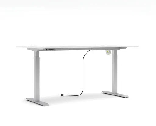 Schreibtisch - höhenverstellbar, LB ca. 160x77 cm, Weiß, Silberfarben