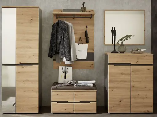 Garderobe - Eiche Dekor, Graphit