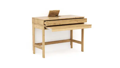 Homeoffice-Schreibtisch Cartago Soft - Wildeiche massiv, bianco geölt