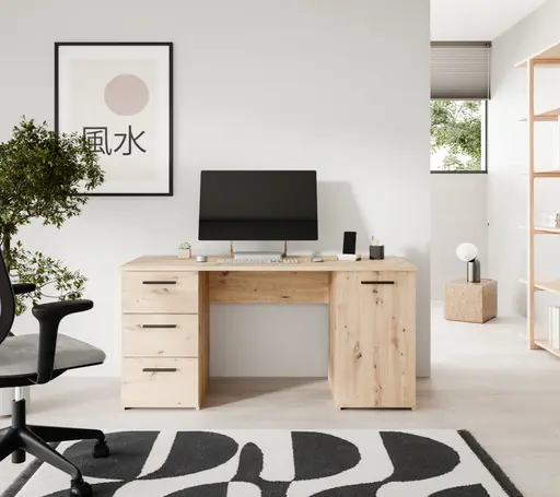 Schreibtisch FEENA- LB ca. 138x60 cm, Eiche Dekor