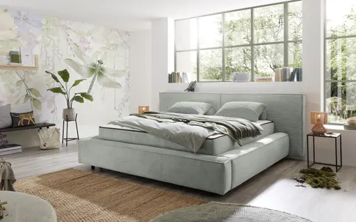 Polstergestell- Liegefläche ca. 180x200 cm, Stoff, Salbei