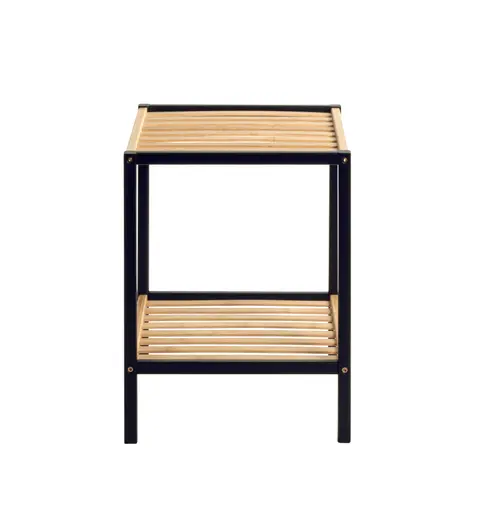 Beistelltisch - LB ca. 35x35 cm, Bambus naturbelassen, Schwarz