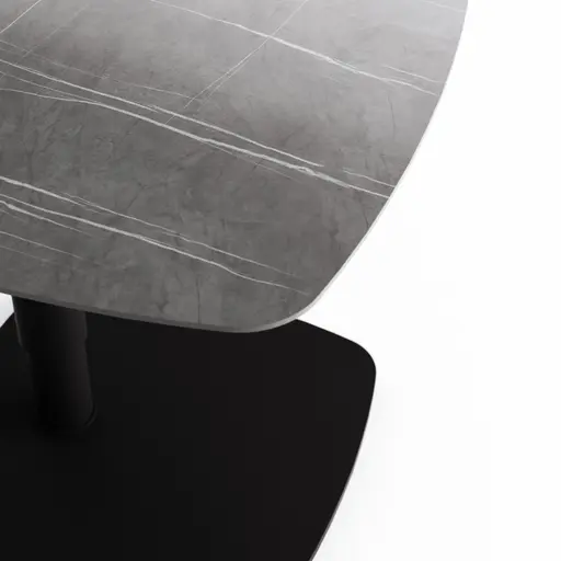 Beistelltisch Camas - LBH ca. 50x50x48 cm, Keramik, Dunkelgrau