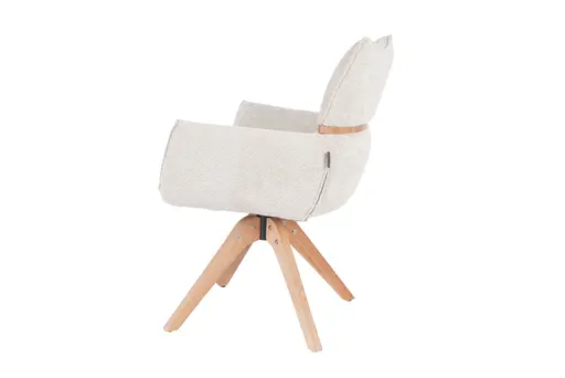Armlehnstuhl MAROU - drehbar, Stoff, Beige