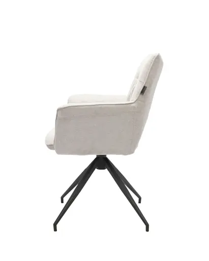 Armlehnstuhl MALEEN - drehbar, Stoff, Beige