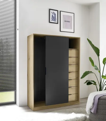 Kommode- Eiche Dekor, Graphit