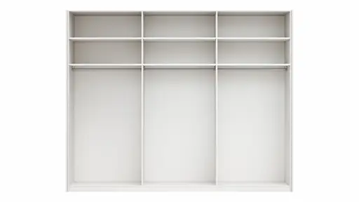 Drehtürenschrank Viana - B ca. 303 cm, Lack, Weiß, Riffholz, Wildeiche