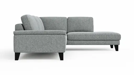 Ecksofa Oviedo - 2,5-Sitzer mit Ecke rechts, Stoff, Hellgrau
