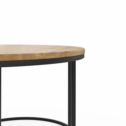 Beistelltisch-Set Kima - LBH ca. 75x75x50 cm/60x60x45 cm, Wildeiche geölt