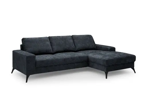 Ecksofa - 2-Sitzer, Ecke rechts, Stoff, Blau