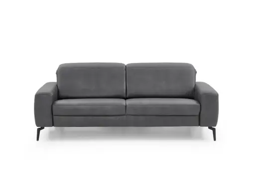 Sofa - 3-Sitzer, Kopfteil verstellbar, Stoff, Graphit