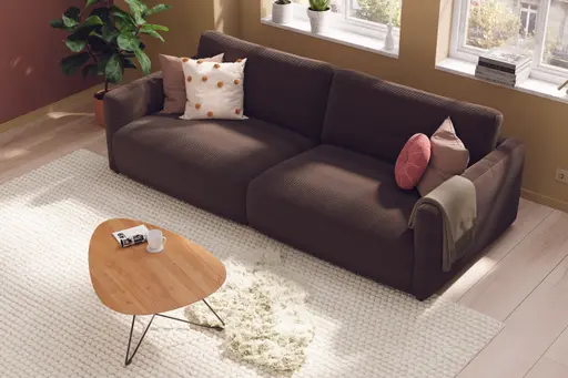 Bigsofa Liendo - 3-Sitzer XL, Stoff, Mocca
