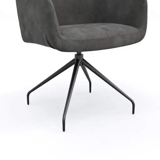 Armlehnstuhl Newcastle - drehbar, Stoff, Anthrazit