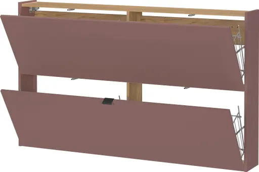 Schuhschrank GIANNA - B ca. 140 cm, Toffee, Navarra Eiche Nachbildung