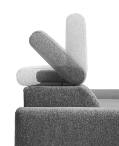 Ecksofa JYTTE - Sofa 2-sitzig mit Longchair rechts, Stoff, Grau