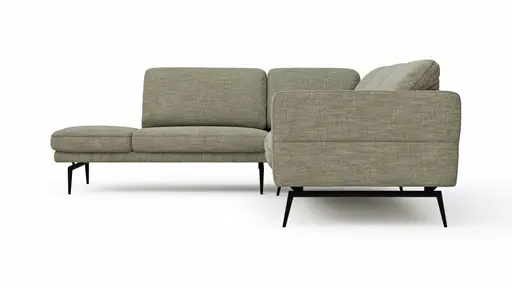 Ecksofa Estrela - Ecke links mit 2,5-Sitzer inkl. Rücken-/Armlehne verstellbar, Stoff, Olive